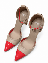 Beige/Pink Leather and Patent Ankle Strap Givenchy Pumps, EU 37