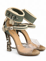 DSQUARED2 Virginia padlock ankle cuff heels, front angle
