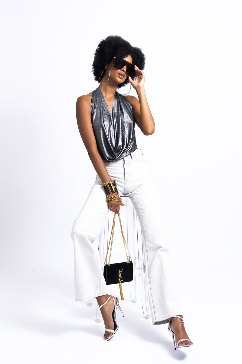 Halter Cowl Neck Top