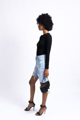 Front Lace-Up Long Sleeve Bodysuit