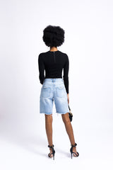 Front Lace-Up Long Sleeve Bodysuit