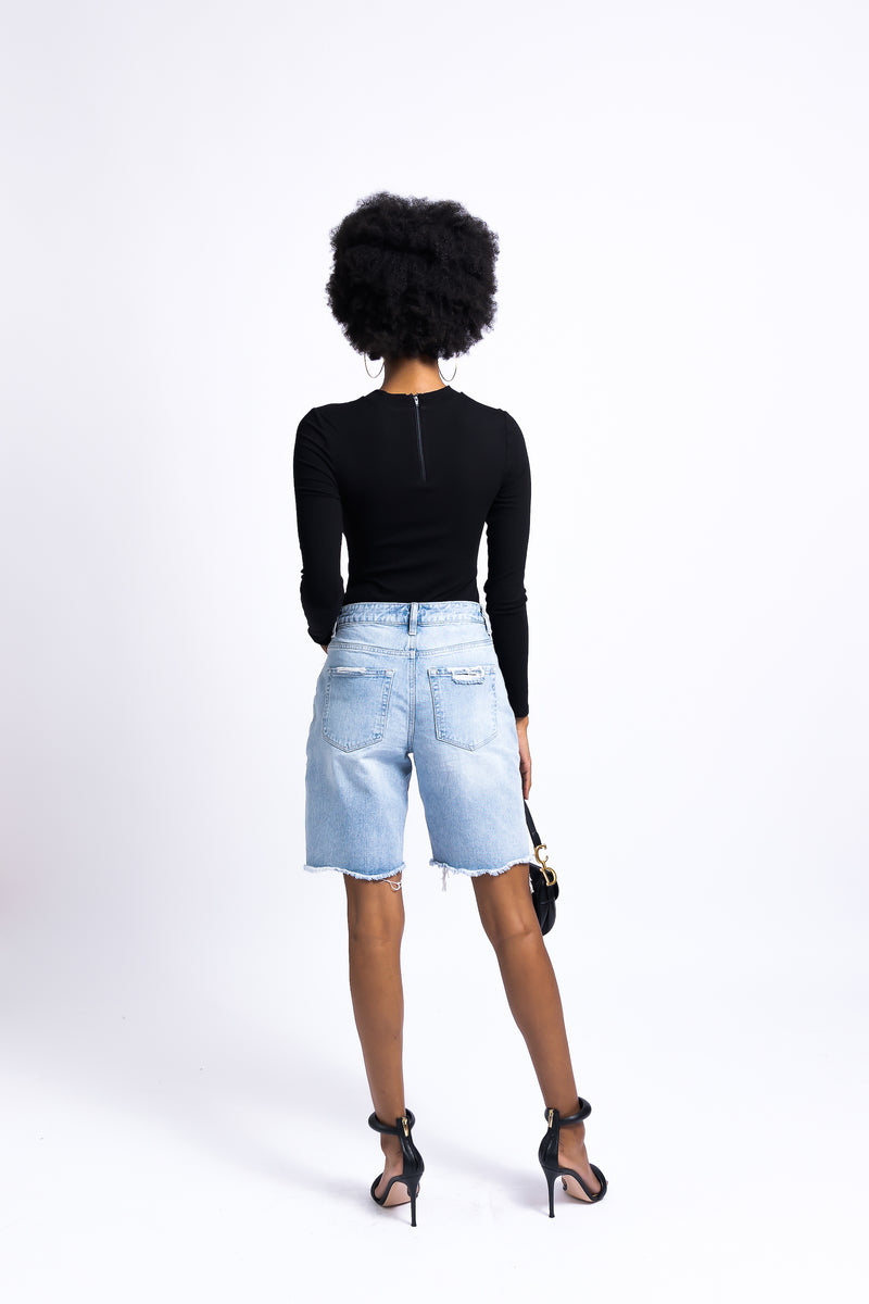 Front Lace-Up Long Sleeve Bodysuit