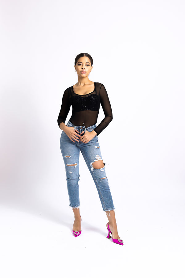 Ripped Cropped Denim