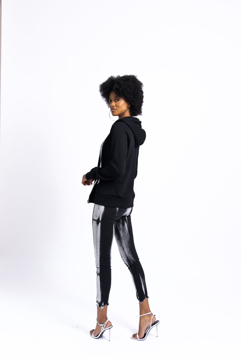 Black Tie-Dye Skinny Jeans